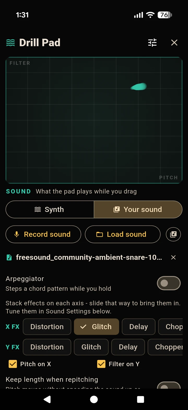 Assigning stackable axis FX to the X and Y axes