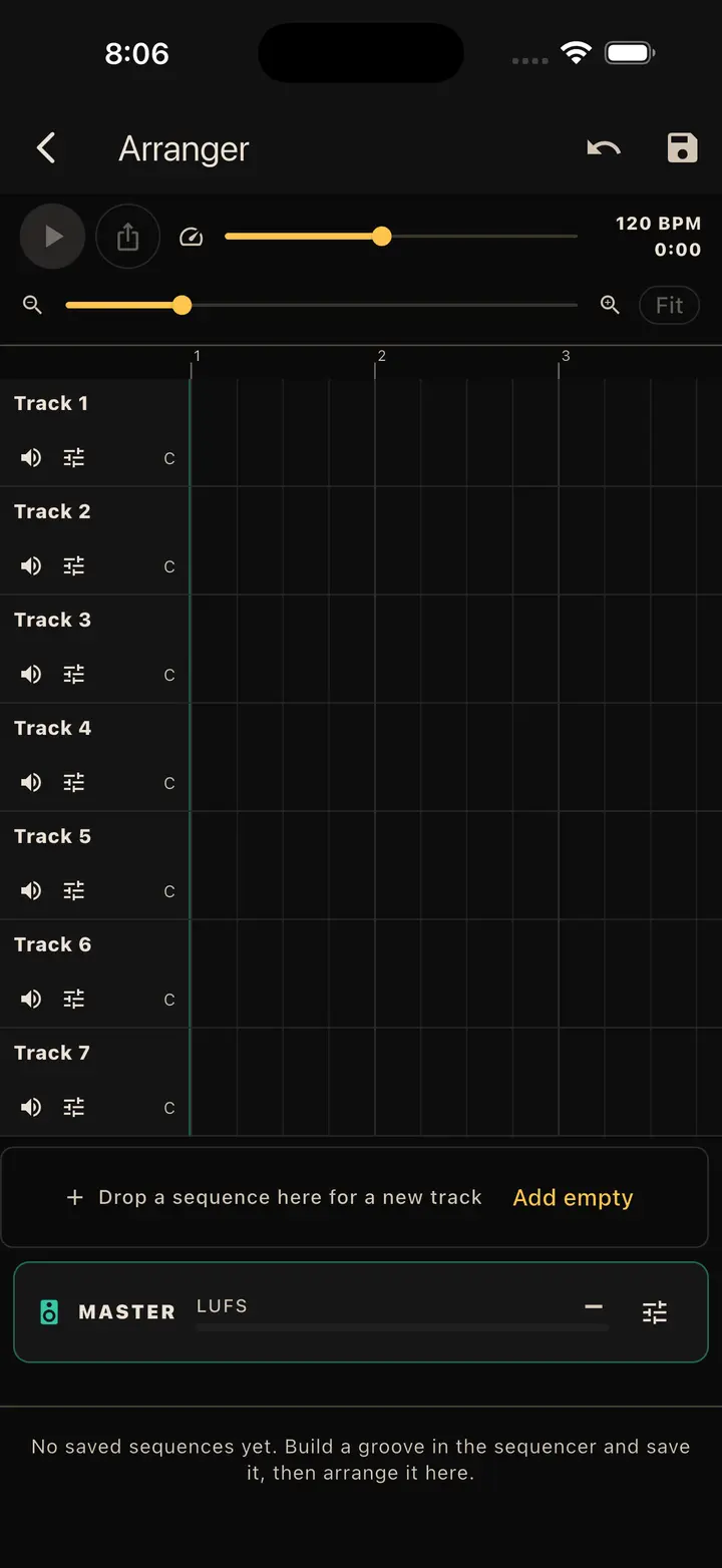 Beatdriller synthesiser sound settings with envelope and LFO sliders